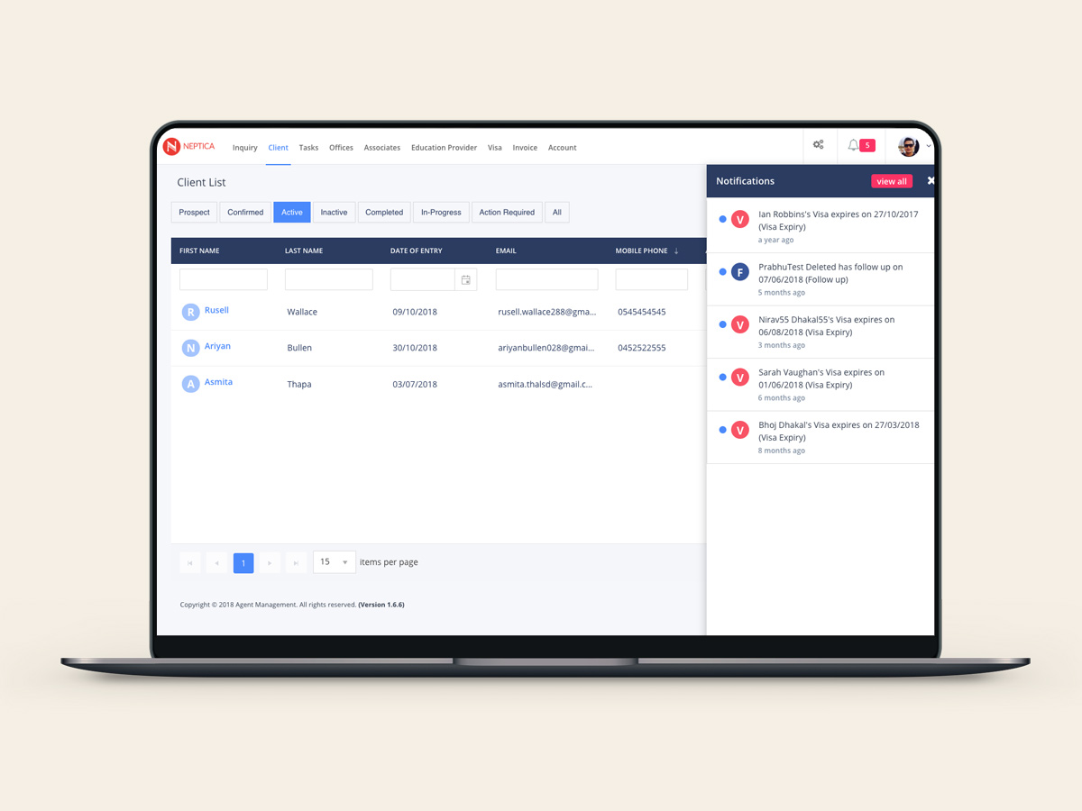 Agent Management Web App